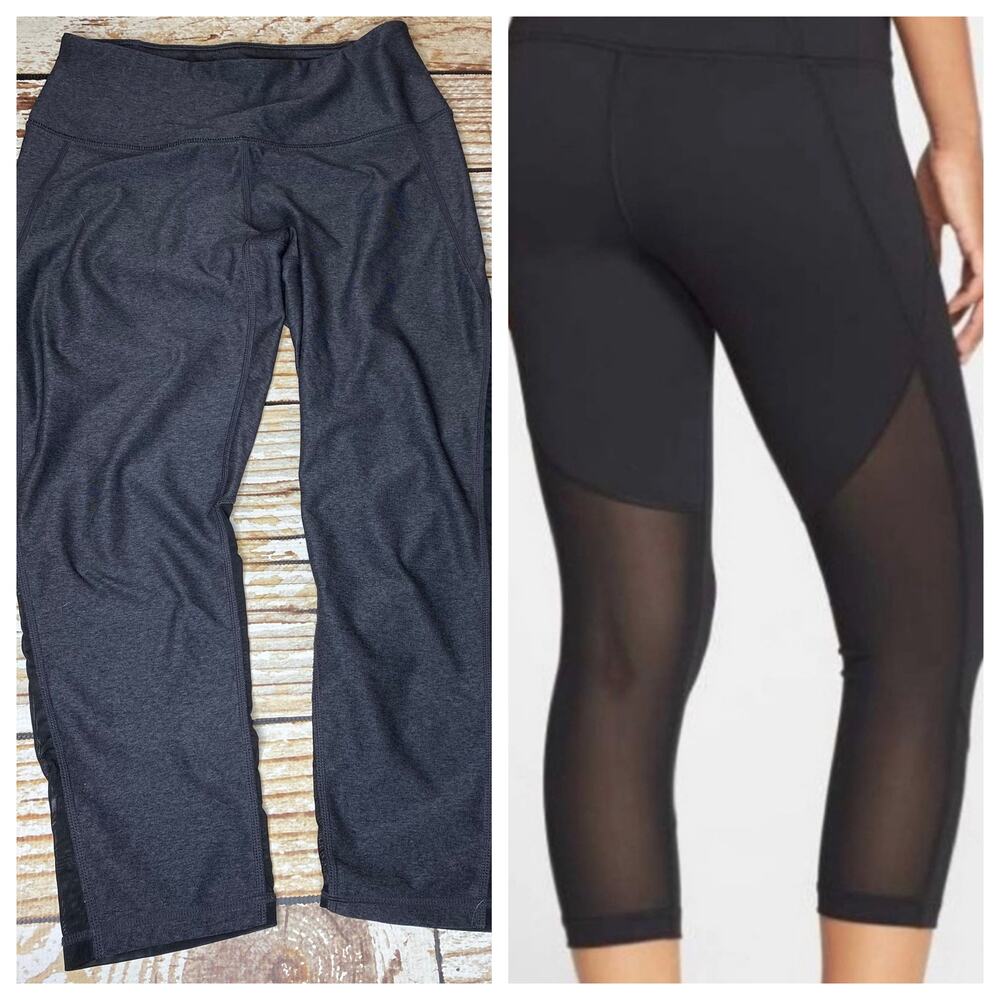 Z by Zella gray mesh back capri leggings